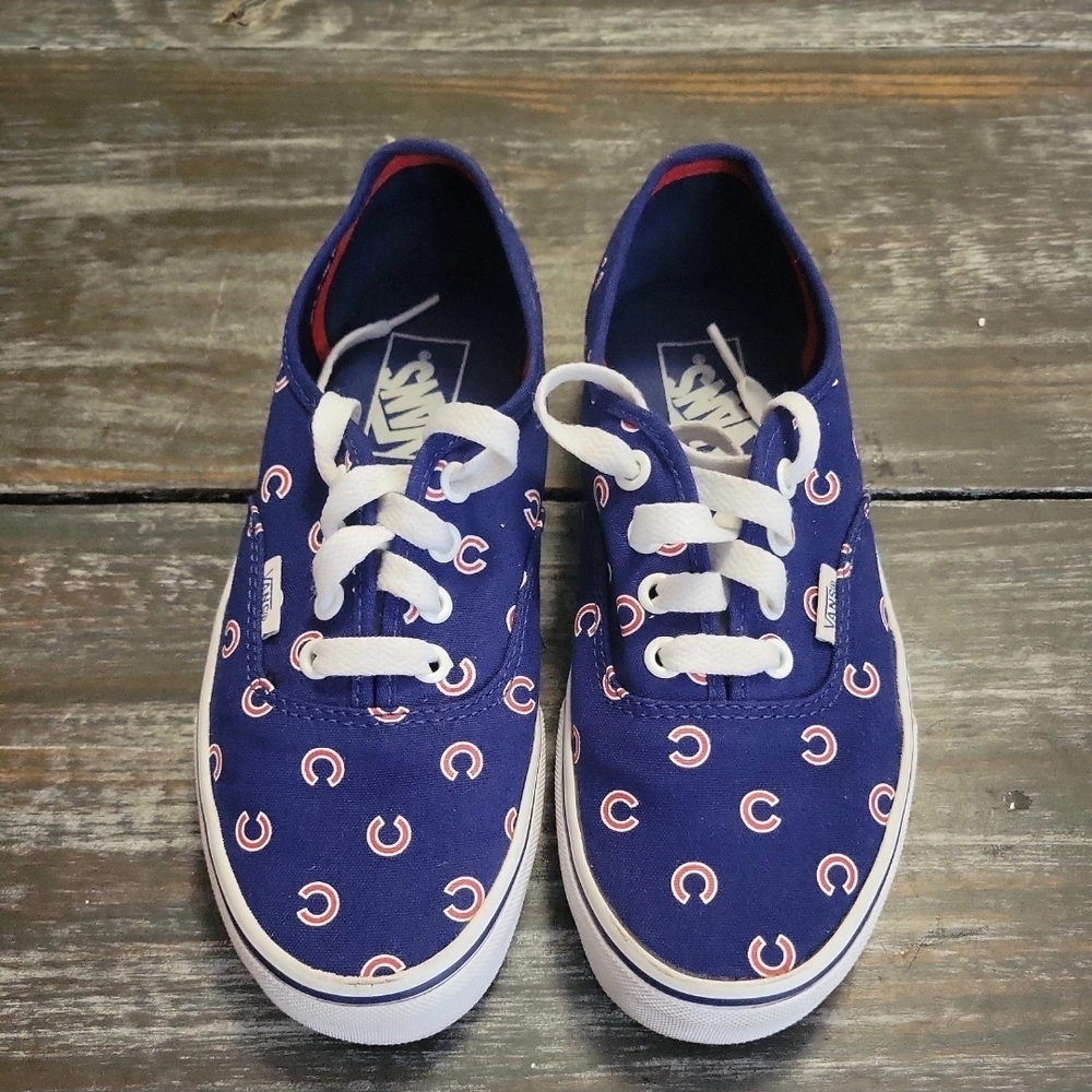 Vans X MLB Authentics Chicago Cubs Sneakers Men’s Size 5  Women's 6.5  EC